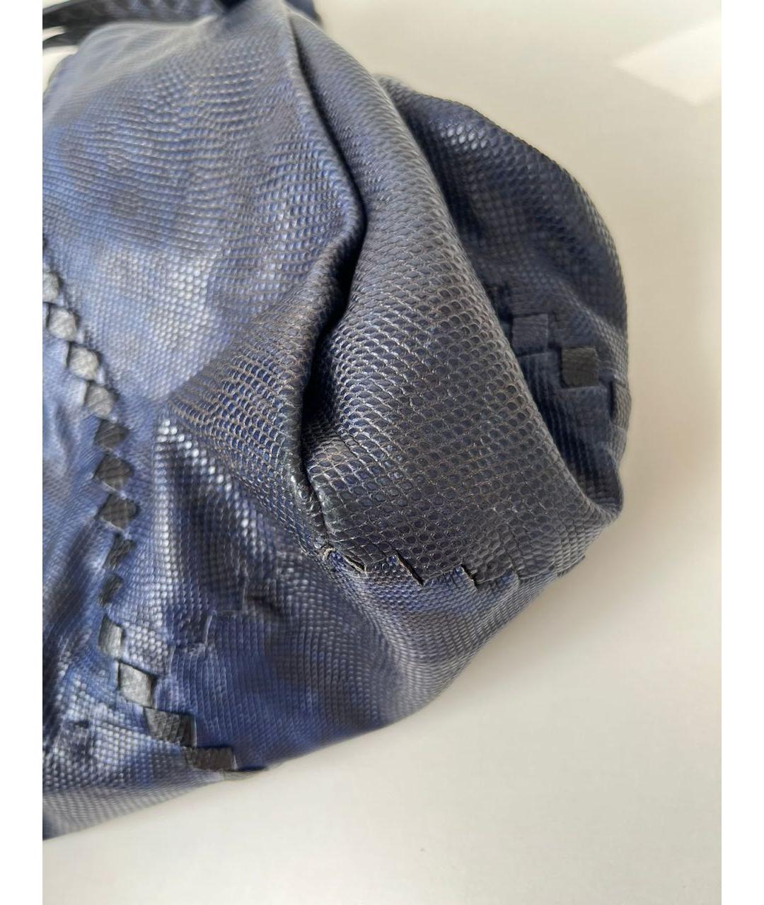 BOTTEGA VENETA Синяя кожаная сумка тоут, фото 6