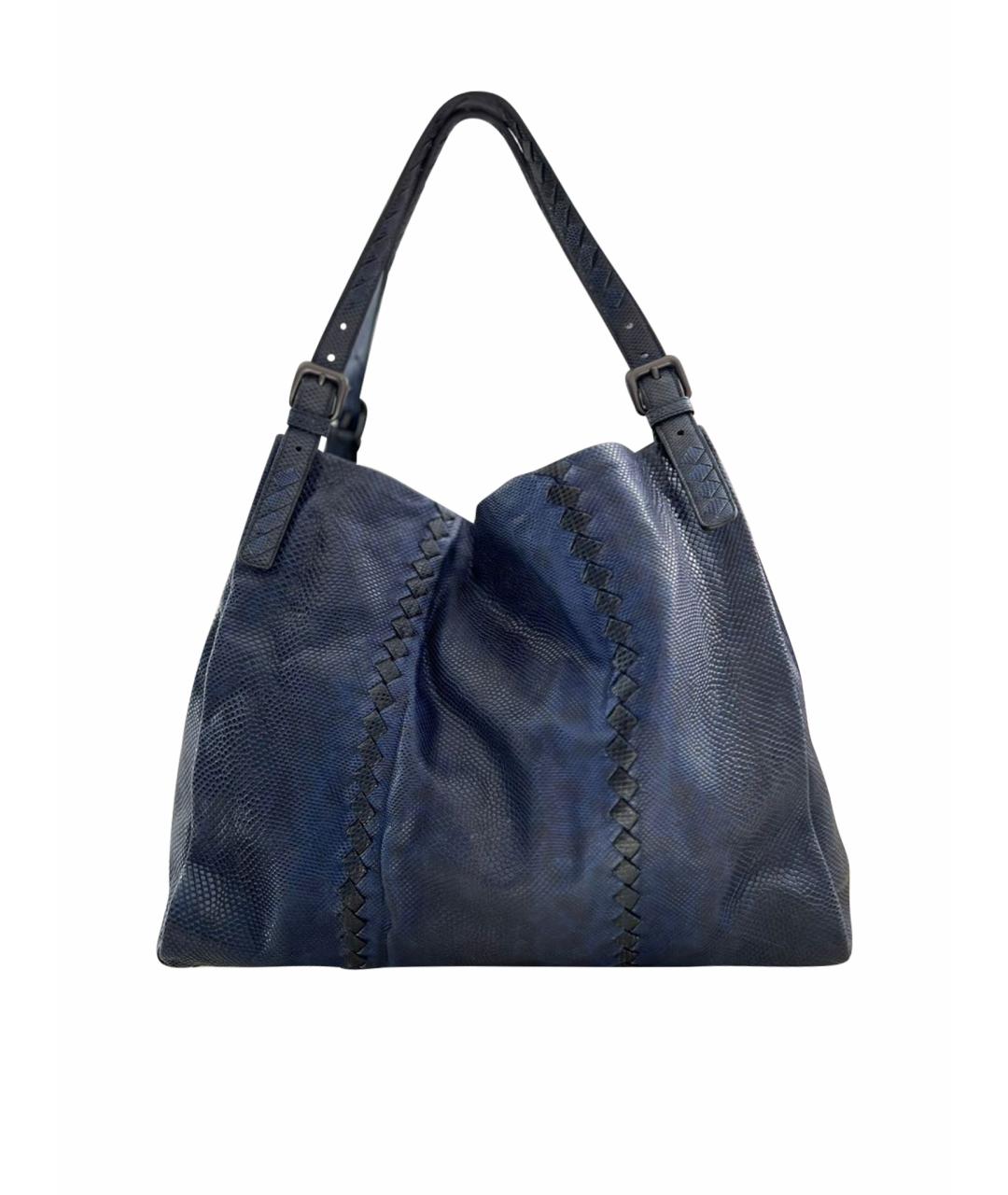 BOTTEGA VENETA Синяя кожаная сумка тоут, фото 1