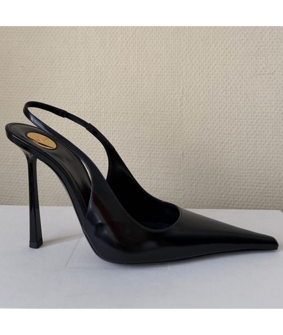 SAINT LAURENT Черные кожаные туфли, фото 5