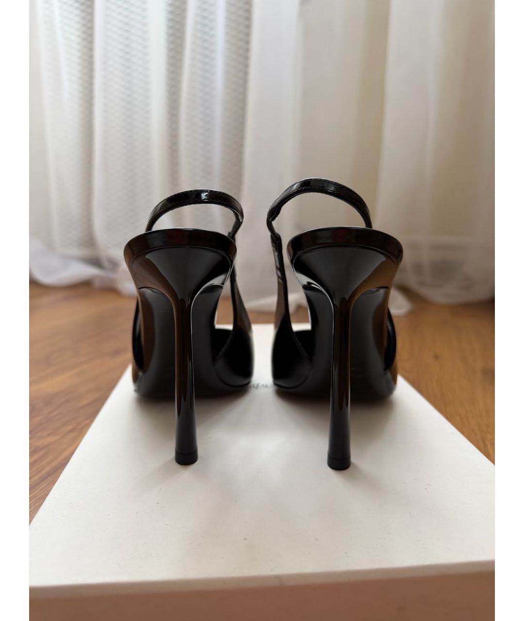 SAINT LAURENT Черные кожаные туфли, фото 4