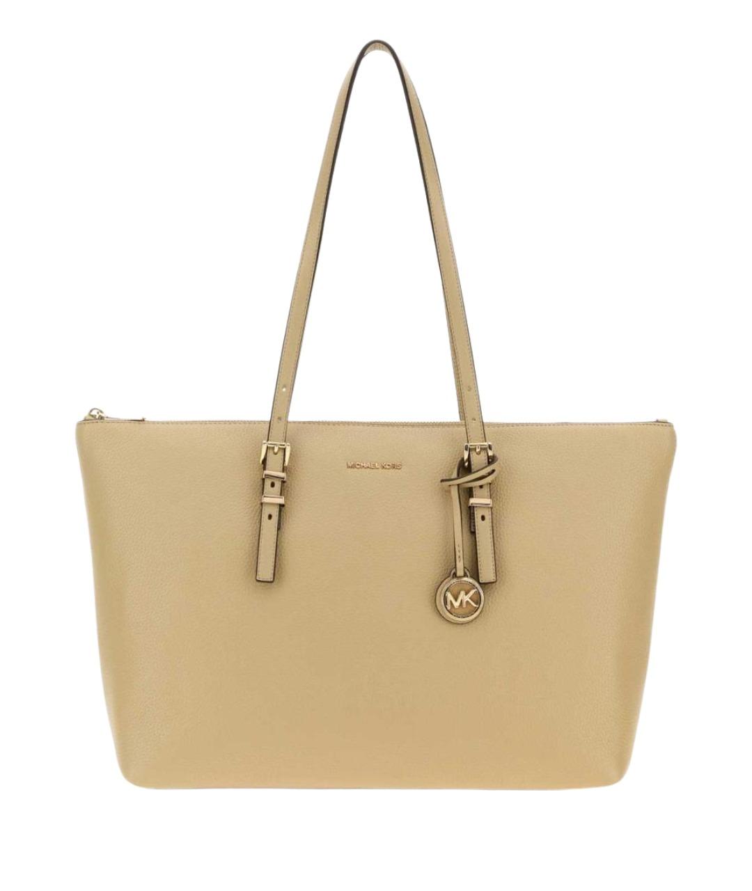 MICHAEL KORS Бежевая кожаная сумка тоут, фото 1