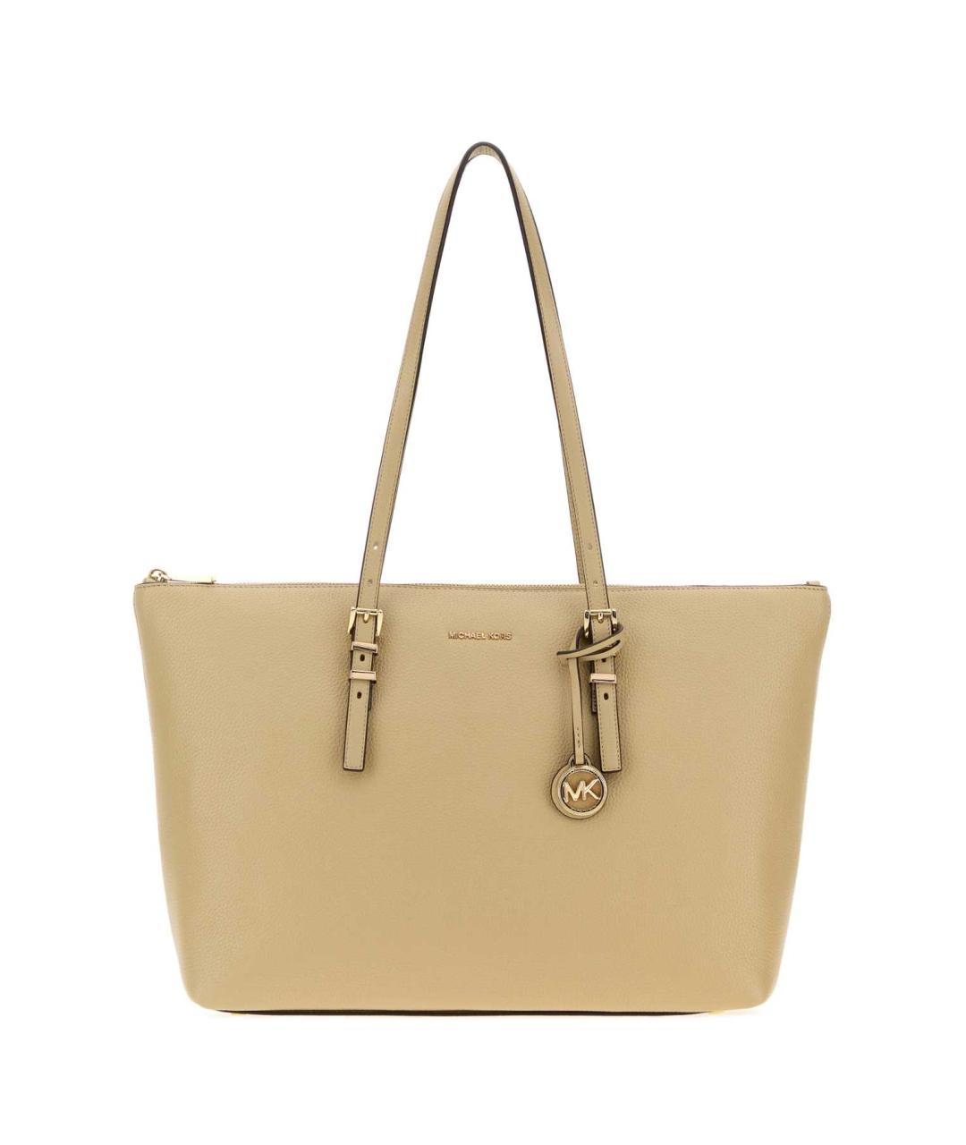 MICHAEL KORS Бежевая кожаная сумка тоут, фото 3