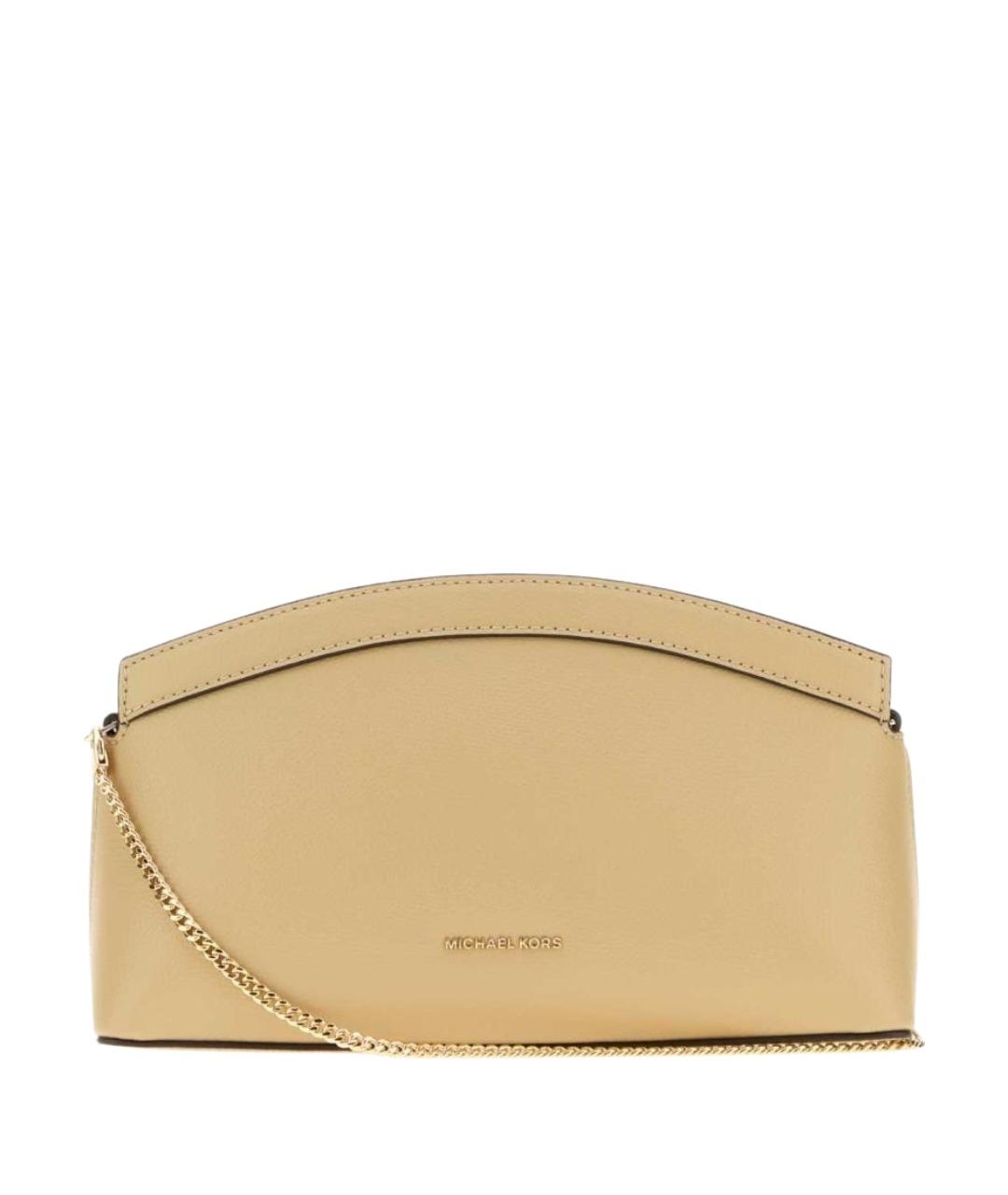 MICHAEL KORS Бежевая кожаная сумка через плечо, фото 1