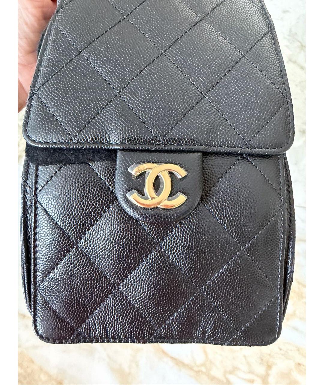 CHANEL Черная кожаная сумка через плечо, фото 4