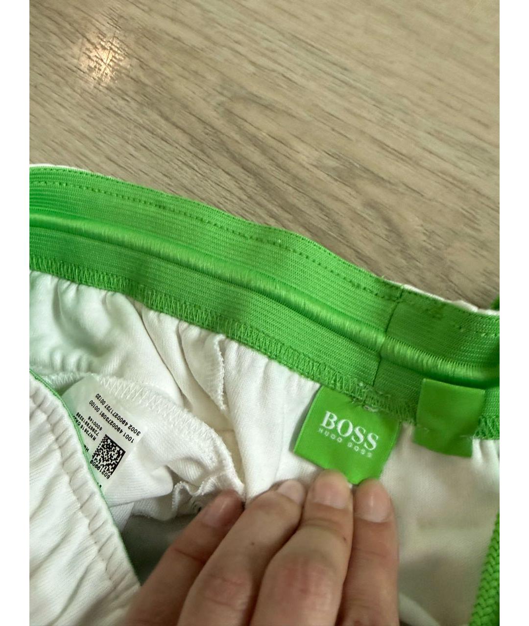HUGO BOSS Белые хлопковые повседневные брюки, фото 3