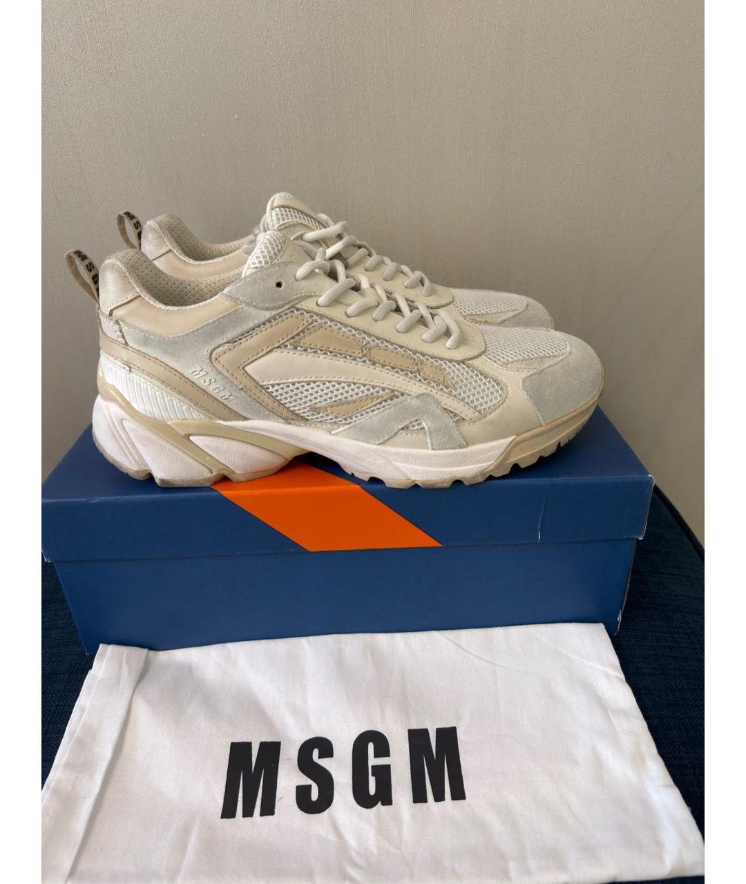 MSGM Бежевые низкие кроссовки / кеды, фото 5