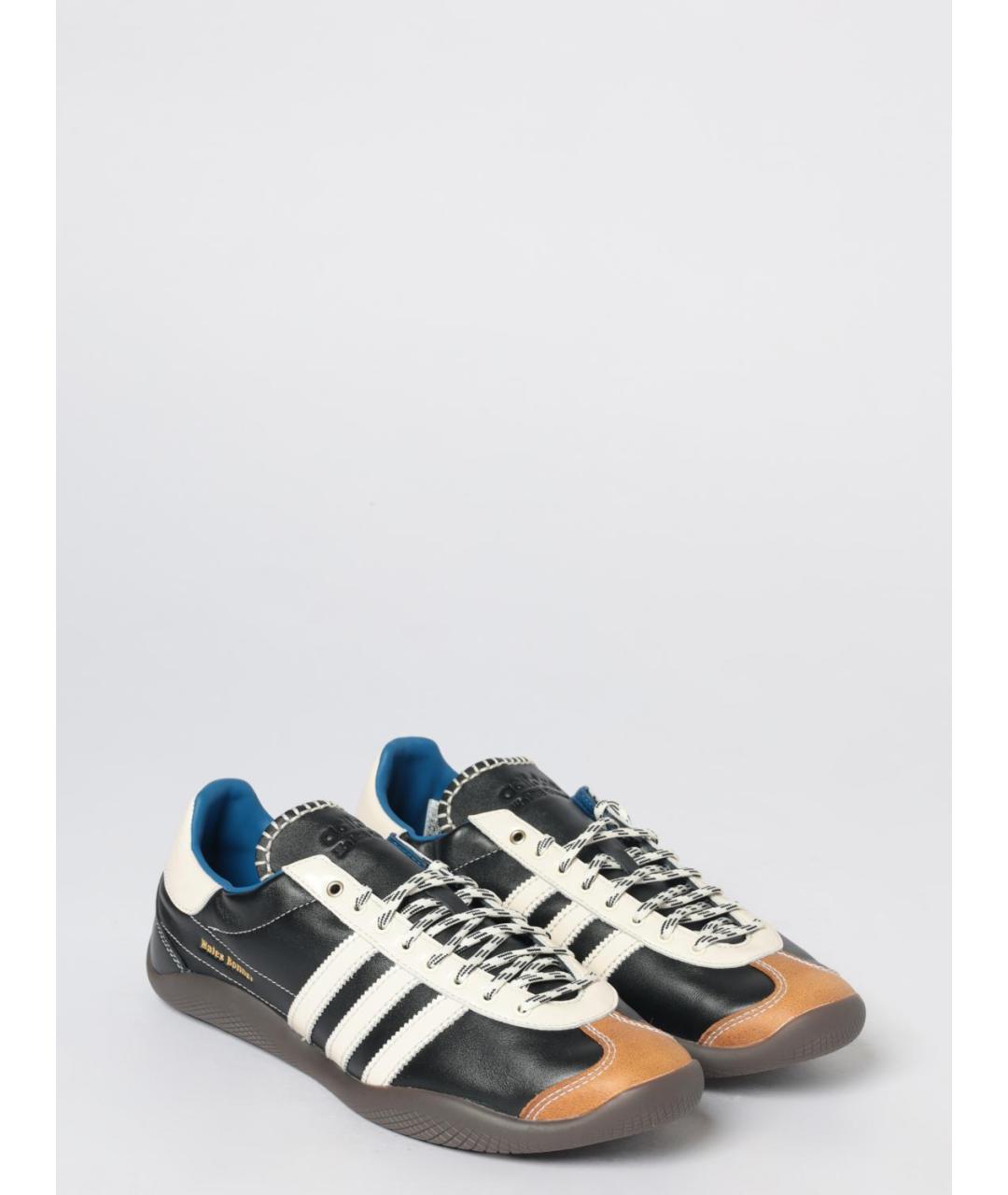 ADIDAS Черные кожаные кроссовки, фото 2