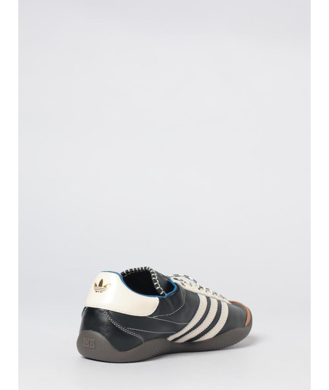 ADIDAS Черные кожаные кроссовки, фото 3