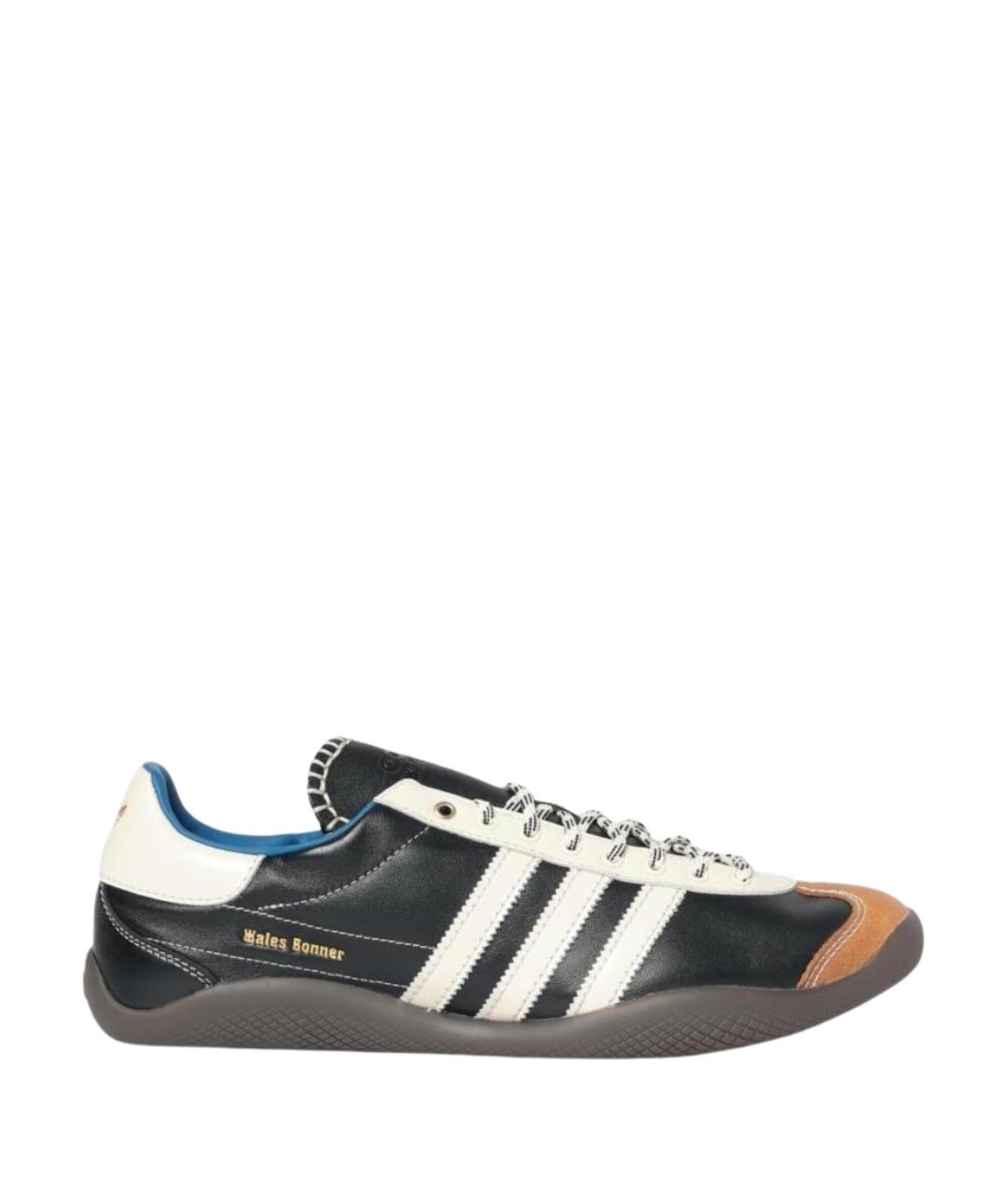 ADIDAS Черные кожаные кроссовки, фото 1