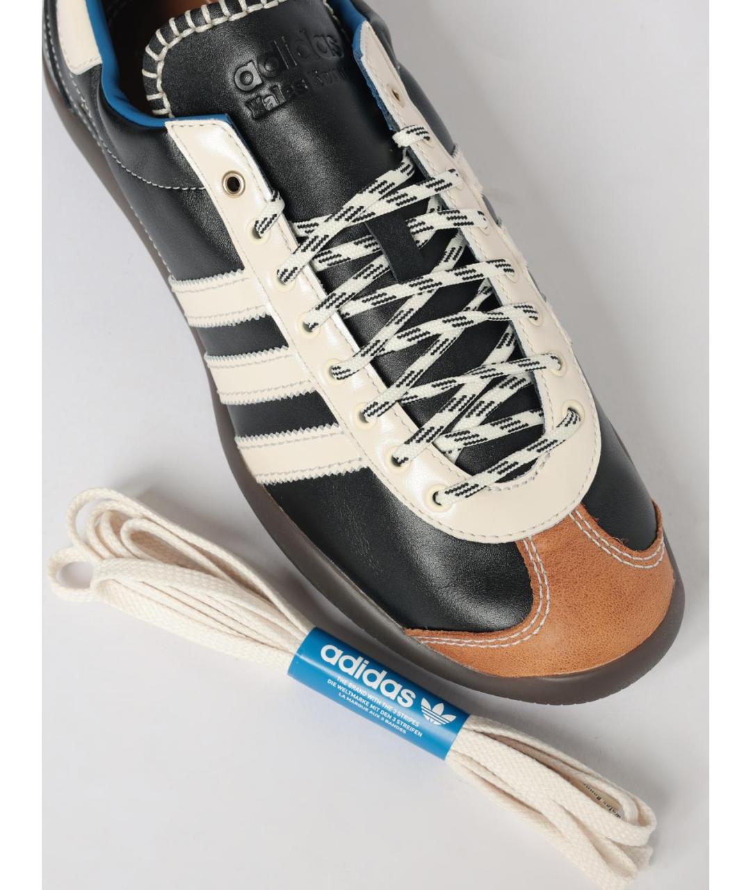 ADIDAS Черные кожаные кроссовки, фото 4