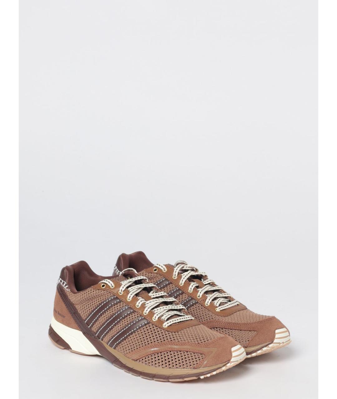 ADIDAS Коричневые кожаные низкие кроссовки / кеды, фото 2