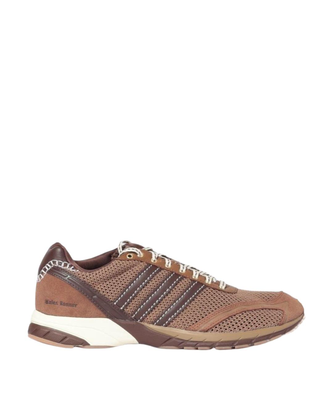 ADIDAS Коричневые кожаные низкие кроссовки / кеды, фото 1