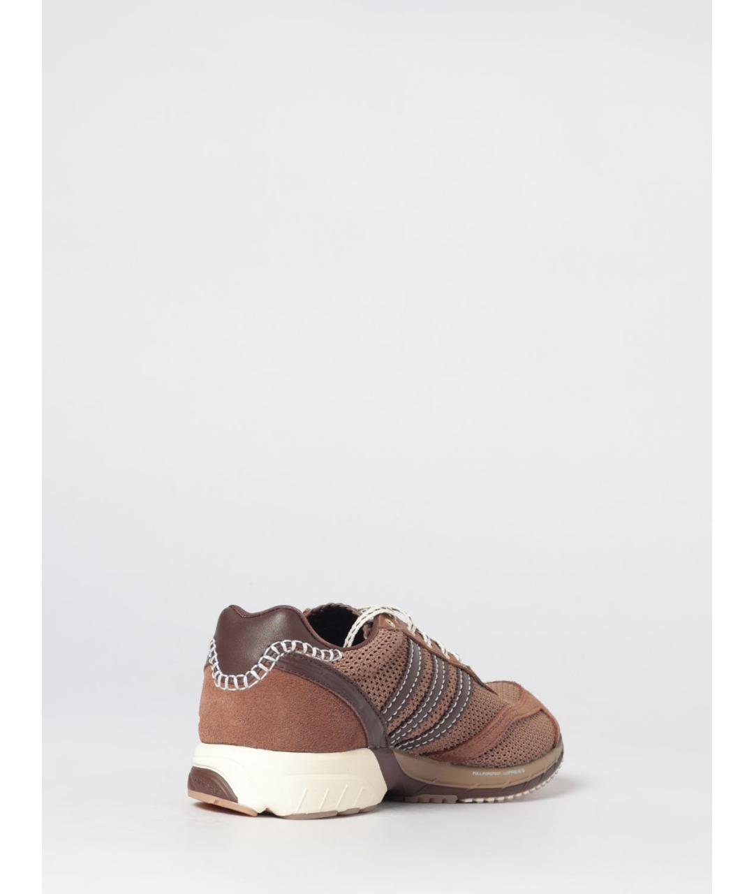 ADIDAS Коричневые кожаные низкие кроссовки / кеды, фото 3
