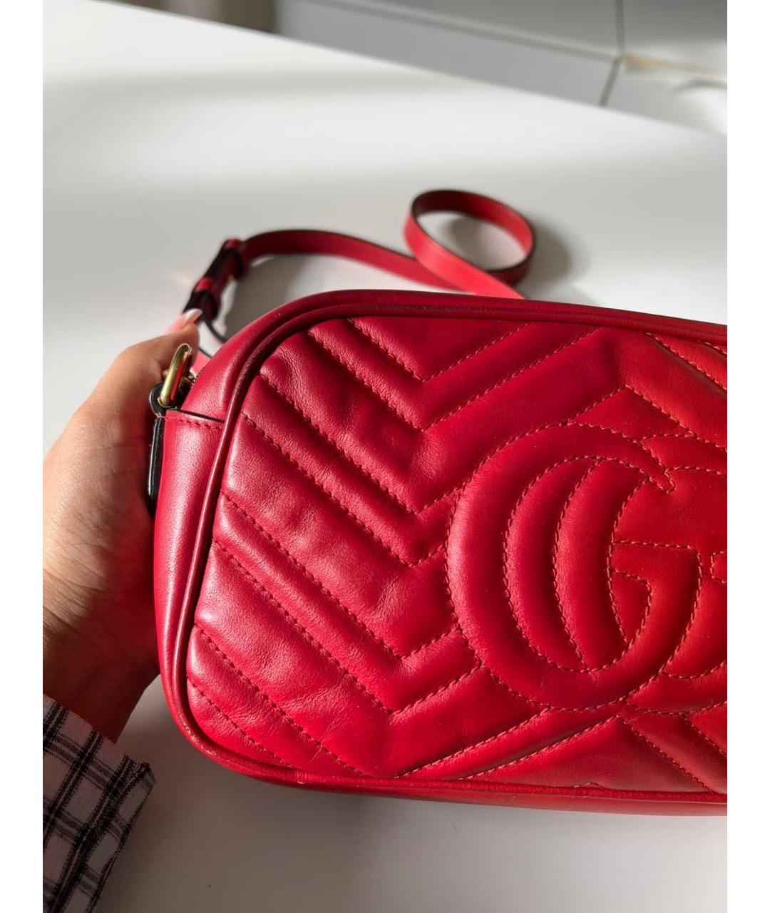 GUCCI Красная кожаная сумка через плечо, фото 4