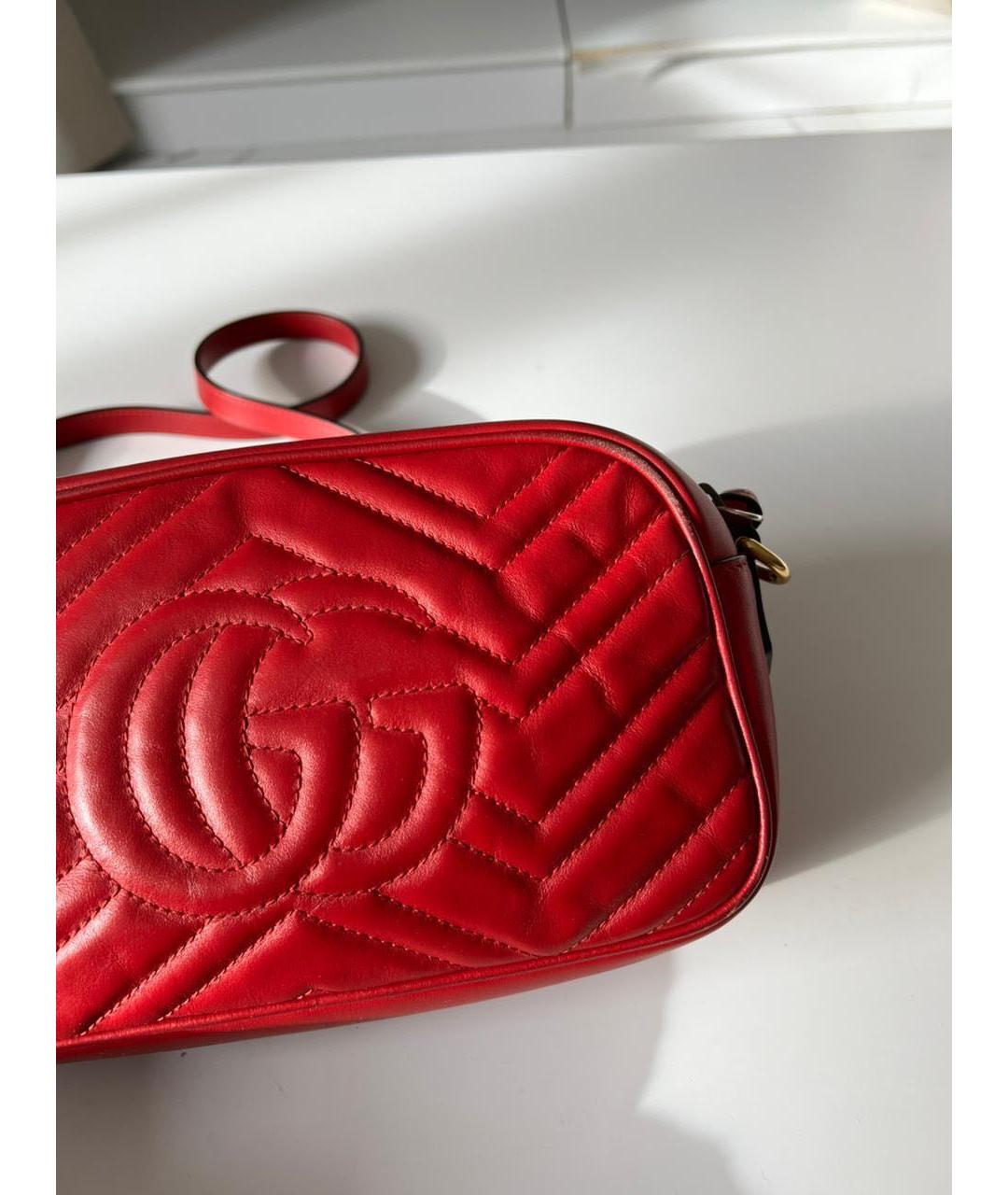 GUCCI Красная кожаная сумка через плечо, фото 3