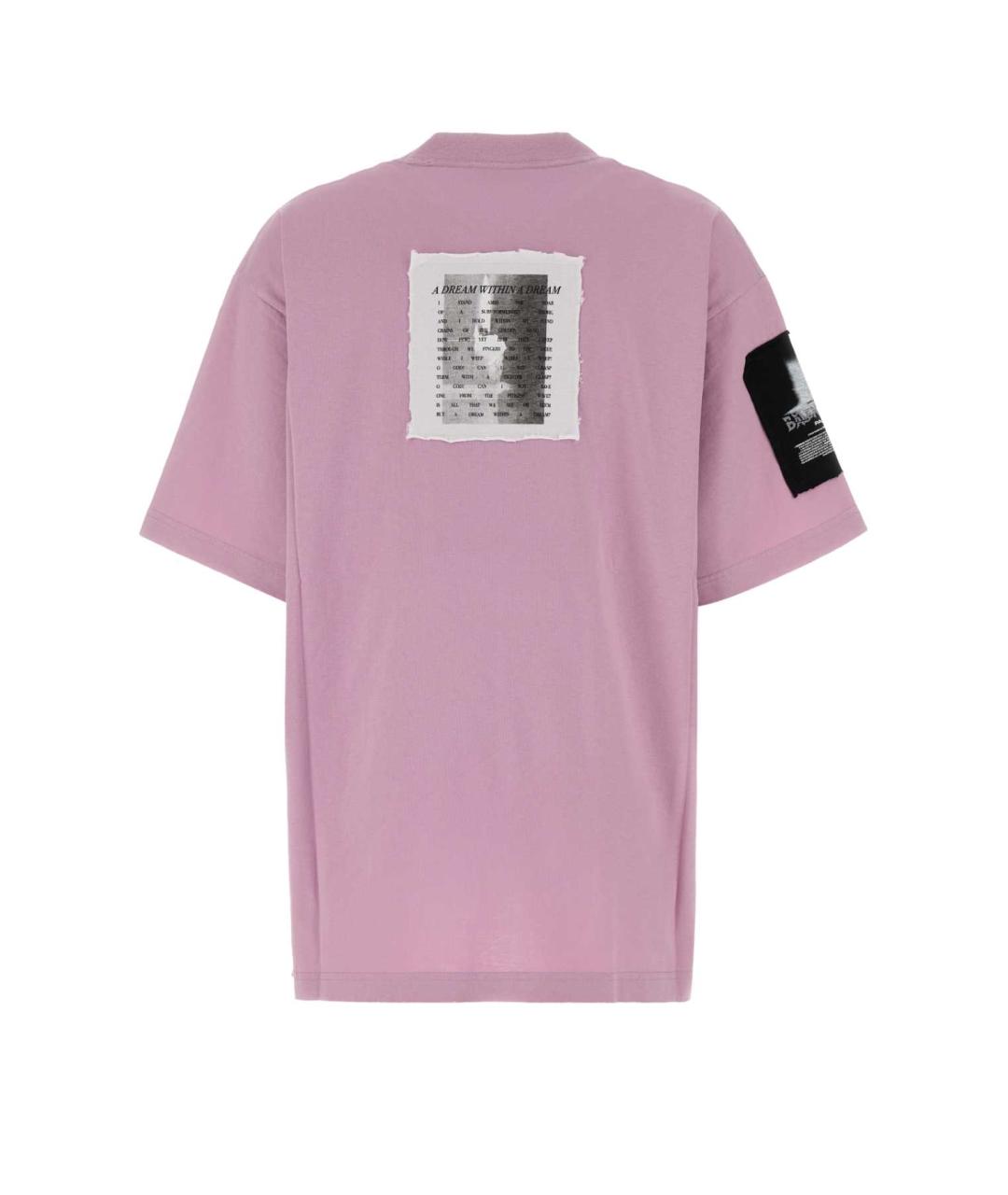 BALENCIAGA Розовая хлопковая футболка, фото 2