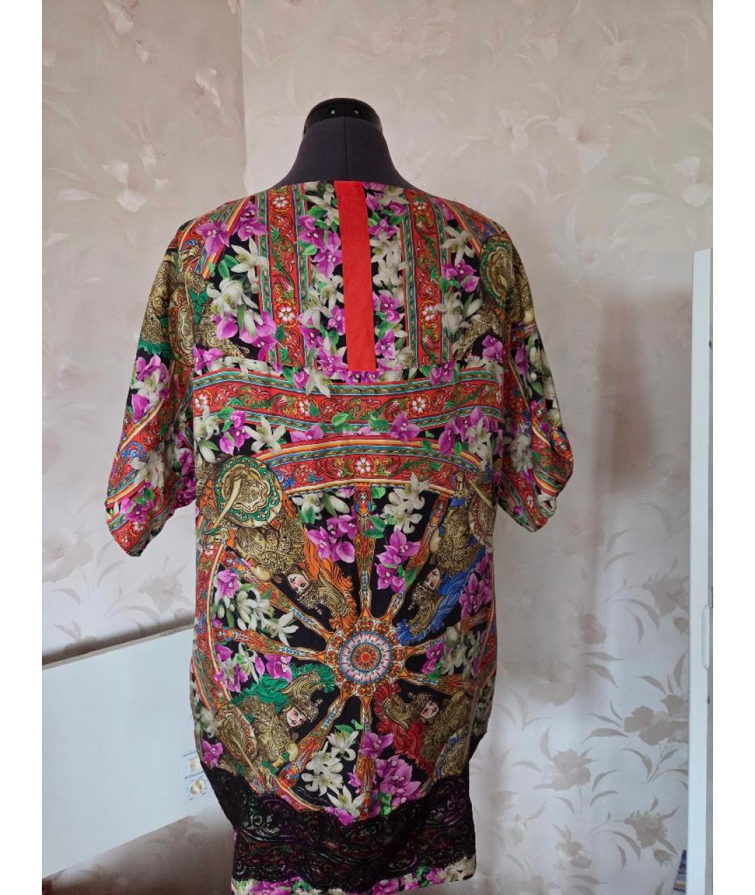 DOLCE&GABBANA Мульти шелковое платье, фото 2