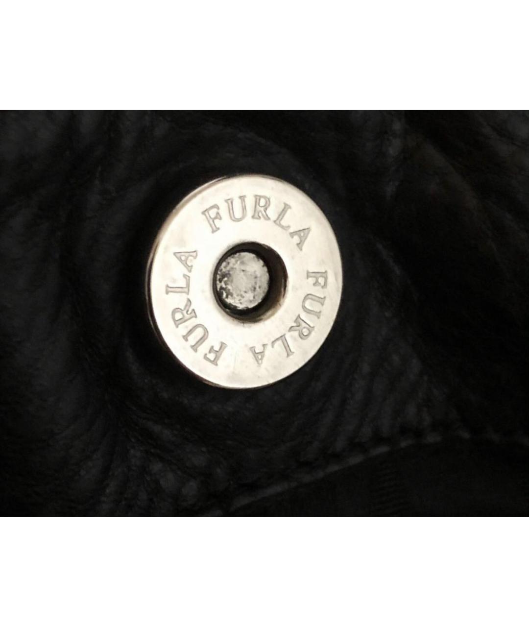 FURLA Черная кожаная сумка через плечо, фото 7
