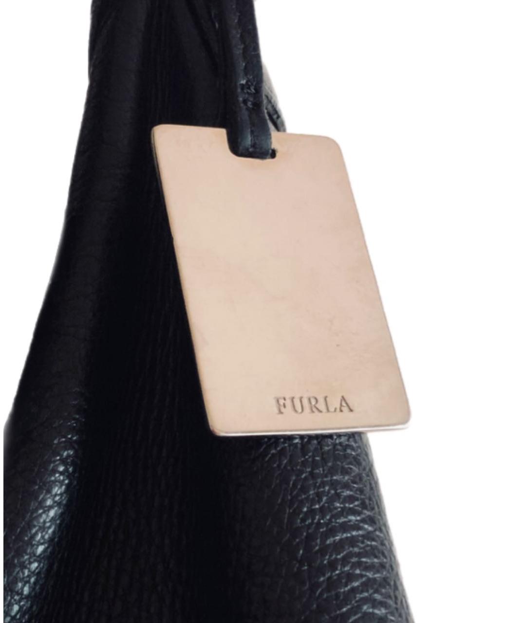 FURLA Черная кожаная сумка через плечо, фото 6
