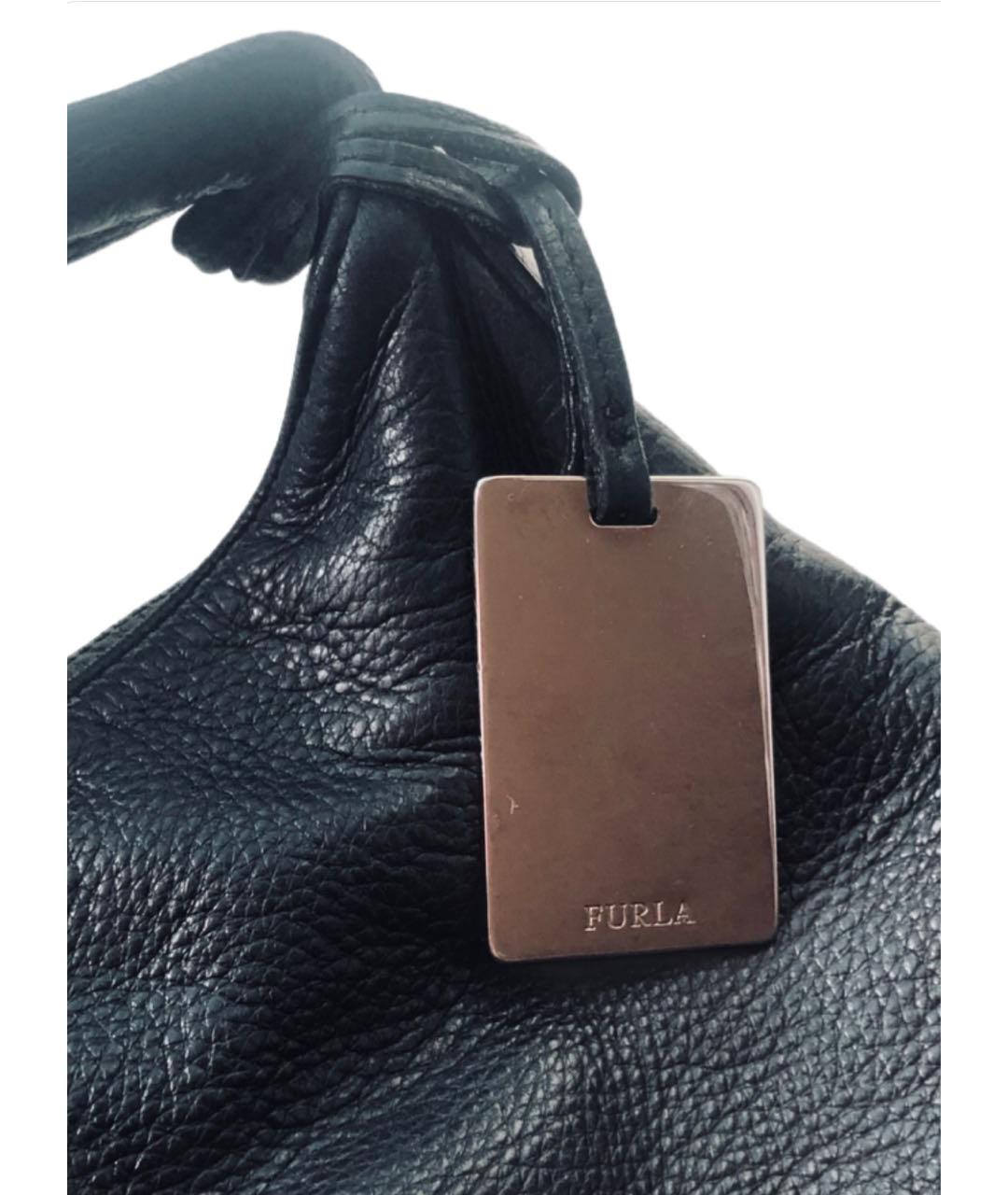 FURLA Черная кожаная сумка через плечо, фото 8