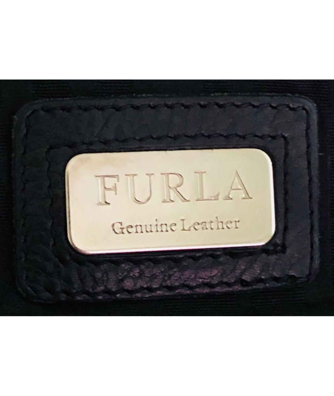 FURLA Черная кожаная сумка через плечо, фото 5