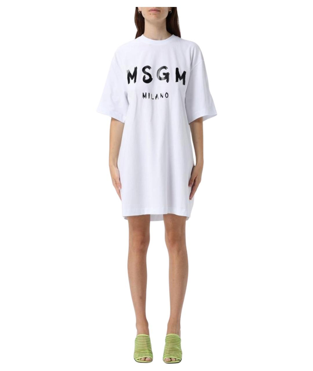 MSGM Белое хлопковое платье, фото 1