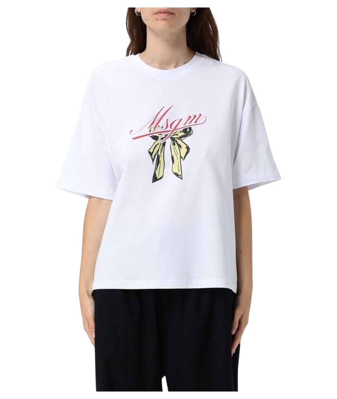 MSGM Белая хлопковая футболка, фото 1