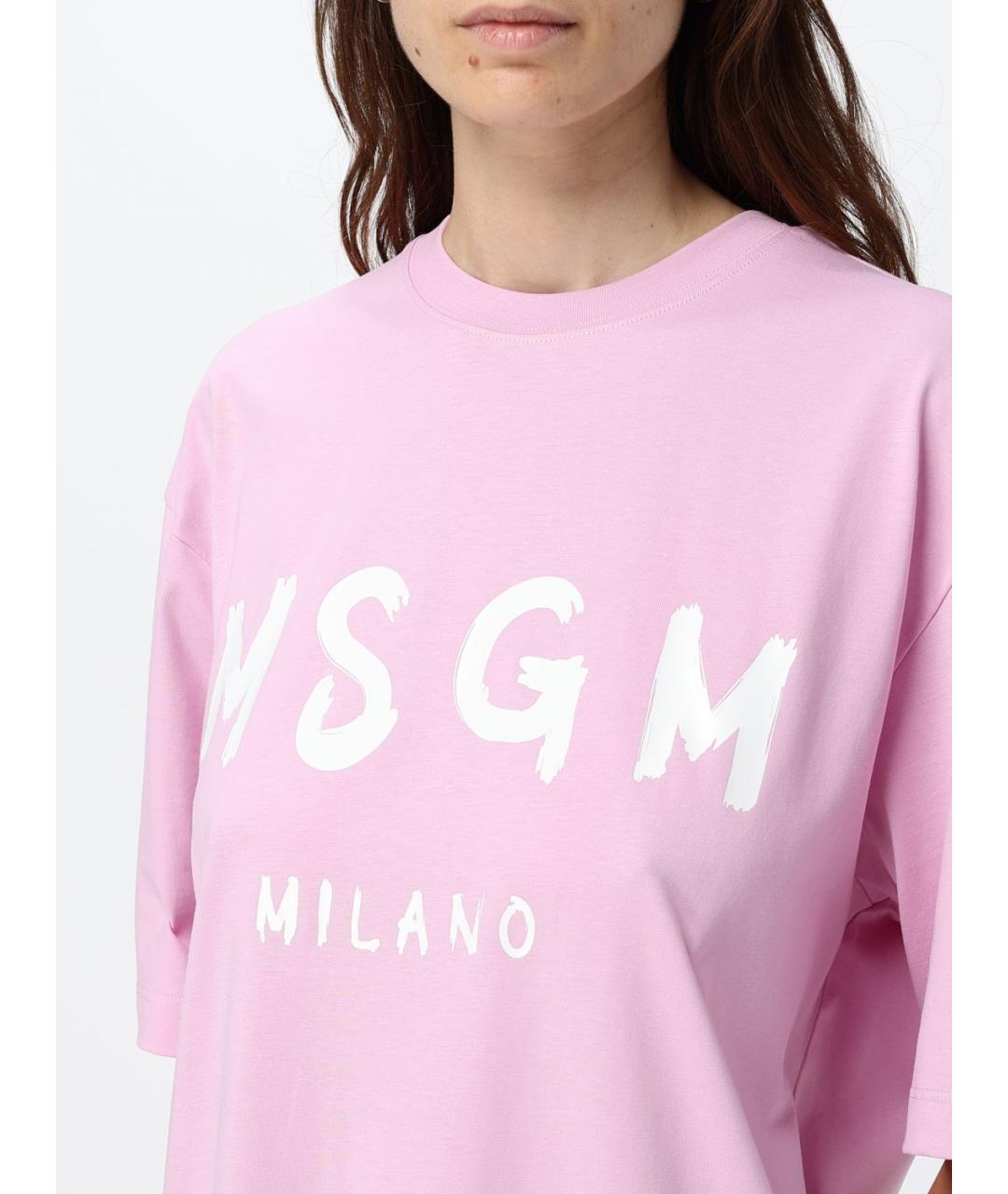 MSGM Розовое хлопковое повседневное платье, фото 3