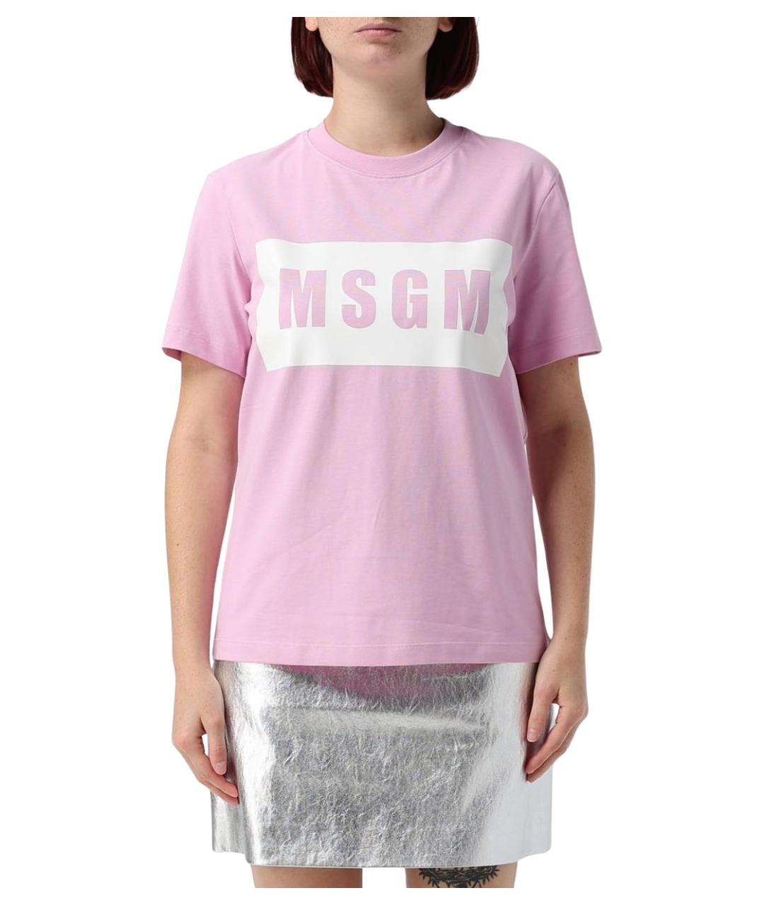 MSGM Розовая хлопковая футболка, фото 1