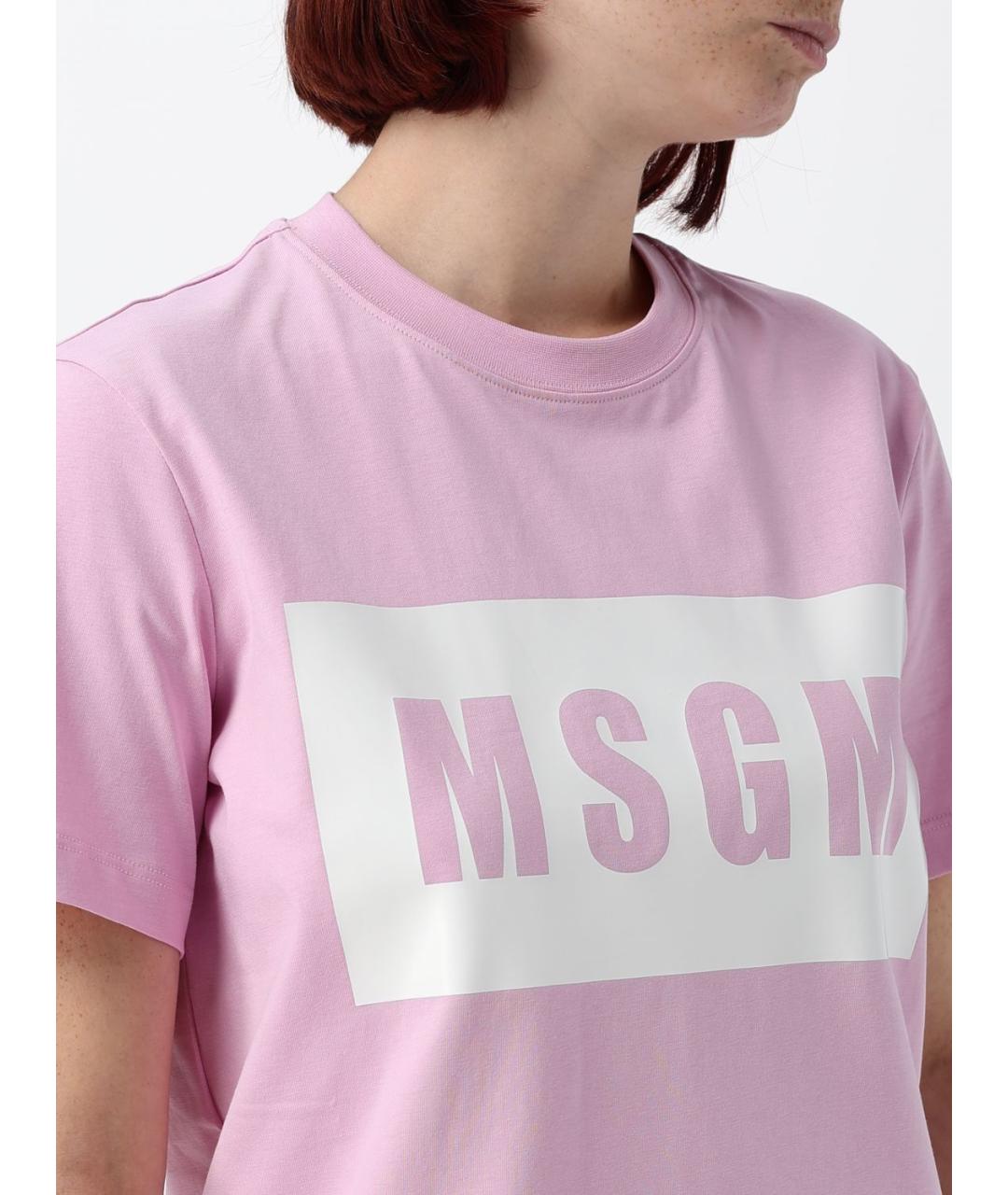 MSGM Розовая хлопковая футболка, фото 3