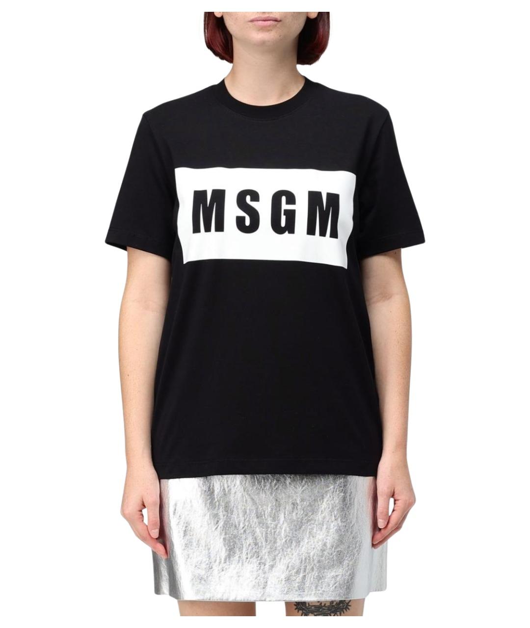 MSGM Черная хлопковая футболка, фото 1