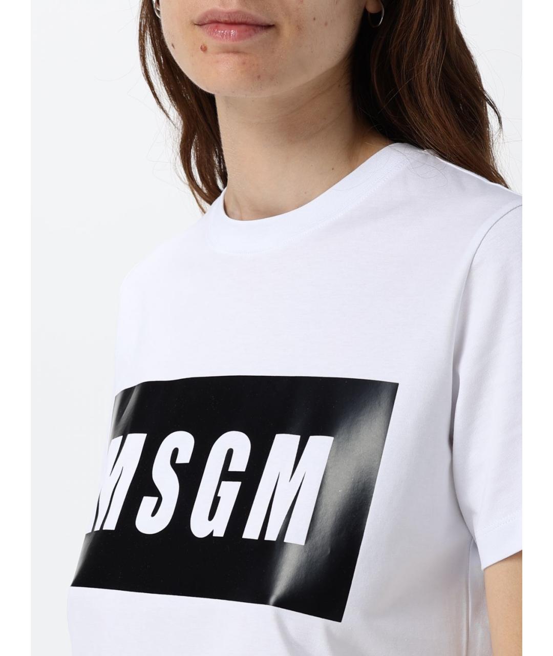 MSGM Белая хлопковая футболка, фото 3