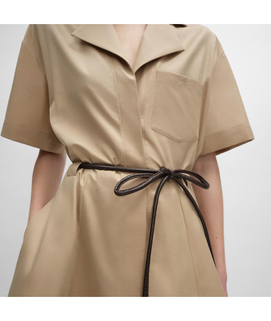CELINE Бежевое хлопковое повседневное платье, фото 5