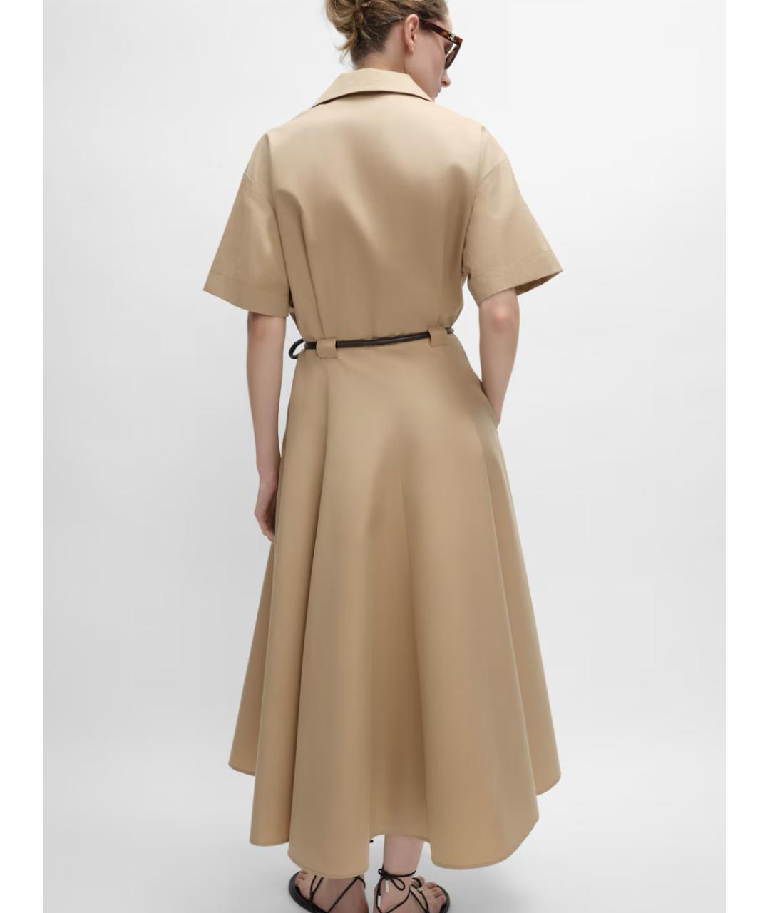CELINE Бежевое хлопковое повседневное платье, фото 3