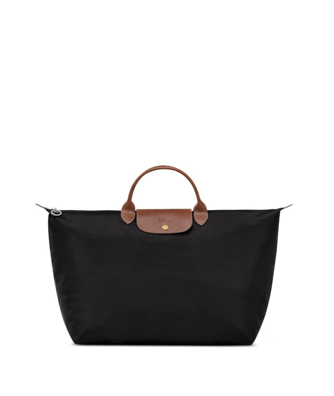 LONGCHAMP Черная тканевая сумка тоут, фото 1