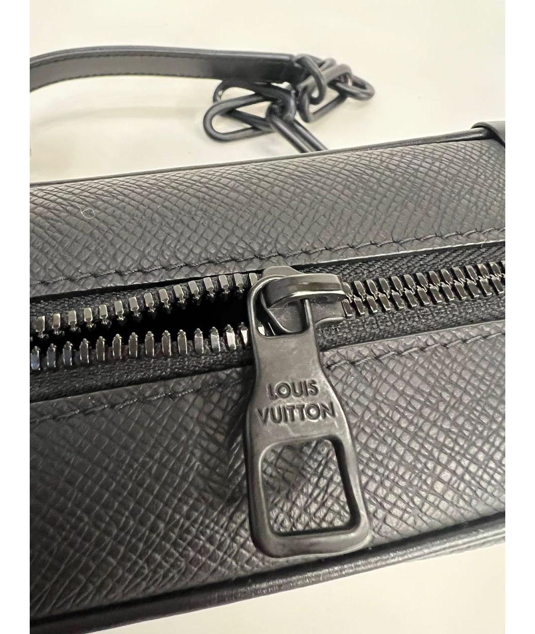 LOUIS VUITTON Черная кожаная сумка через плечо, фото 8