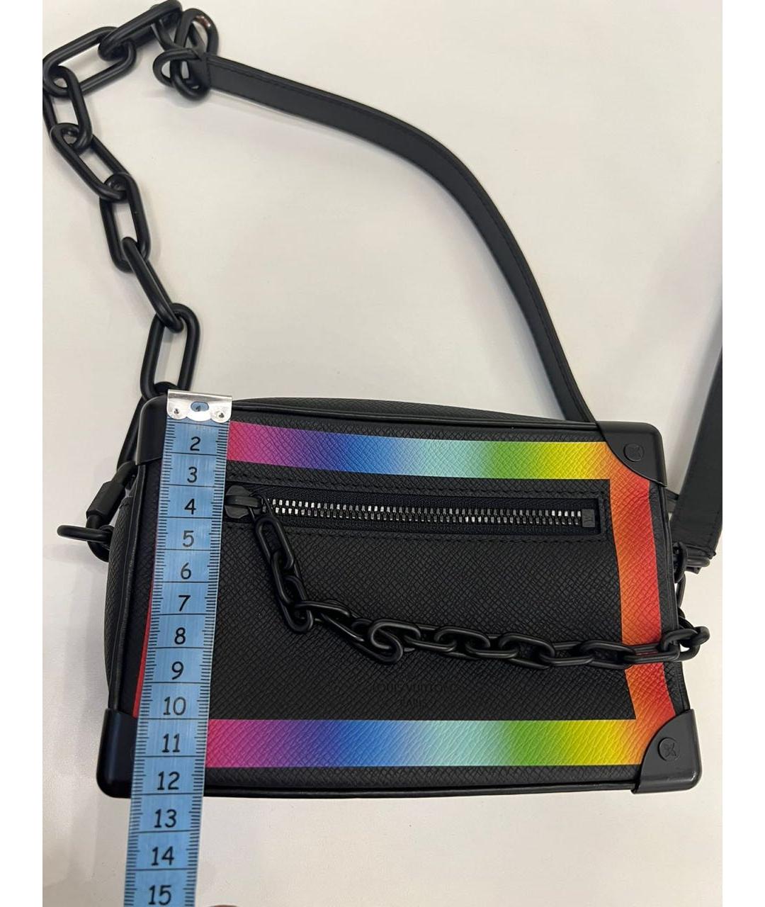 LOUIS VUITTON Черная кожаная сумка через плечо, фото 2