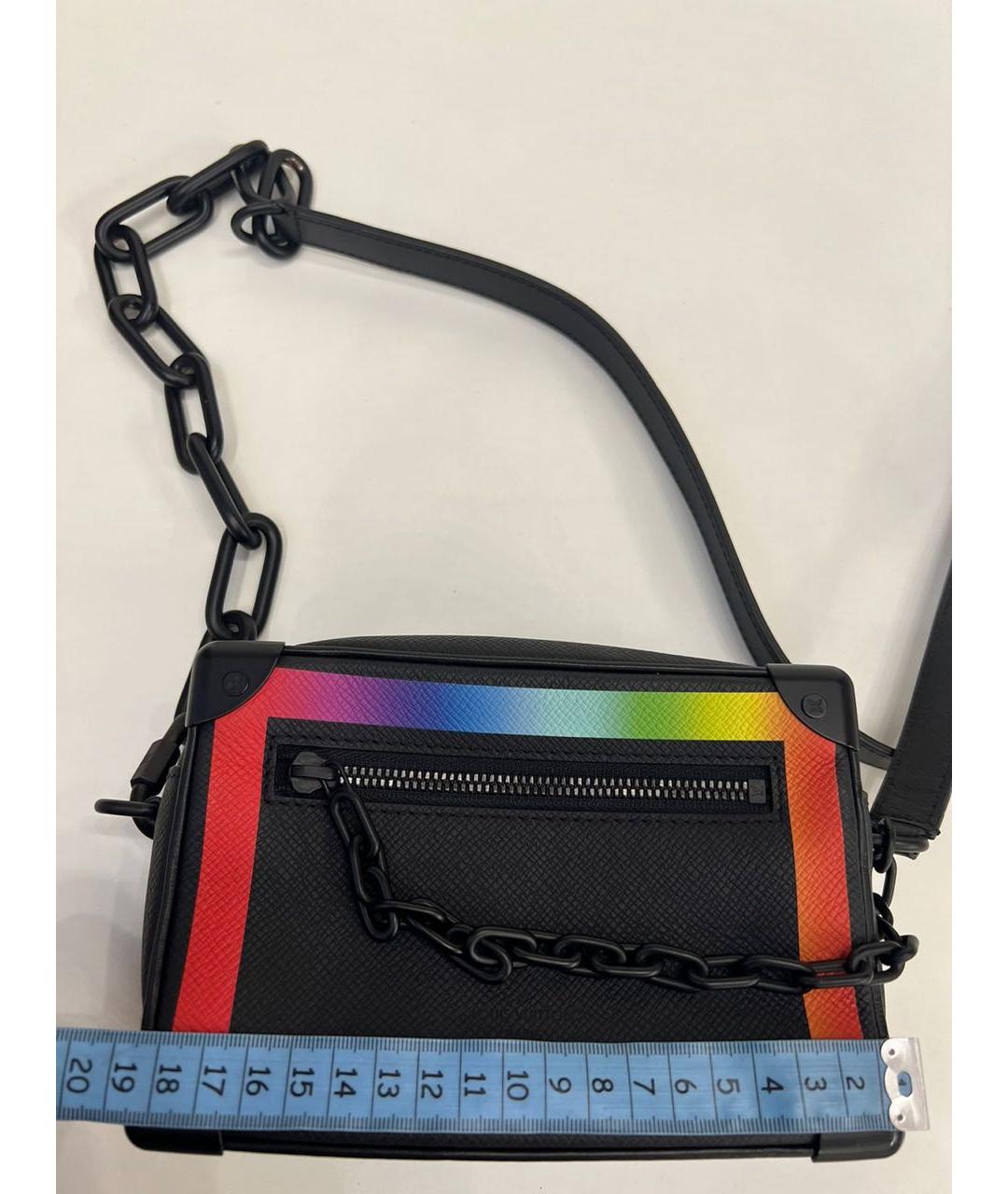 LOUIS VUITTON Черная кожаная сумка через плечо, фото 3