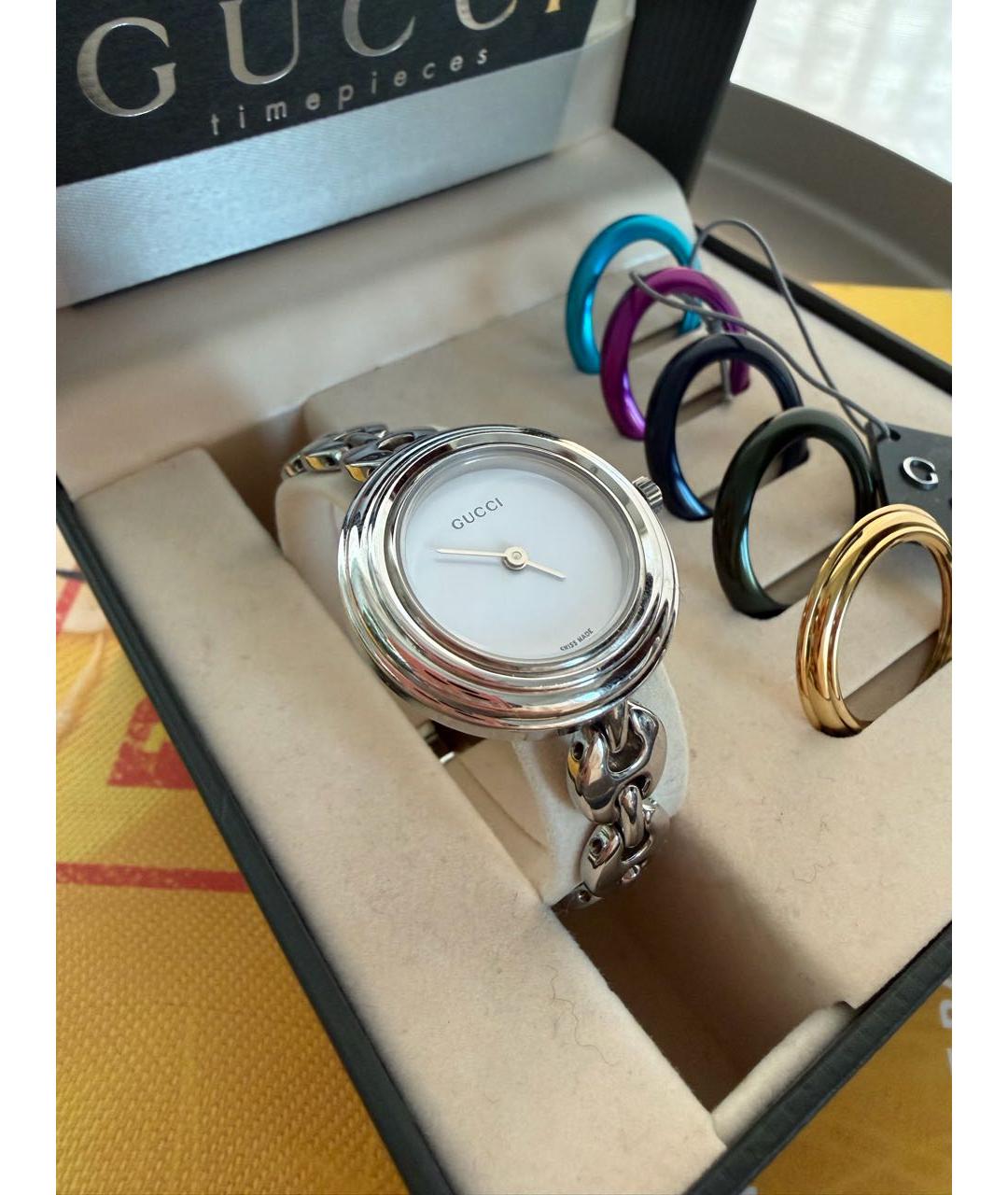 GUCCI Серебряные стальные часы, фото 8