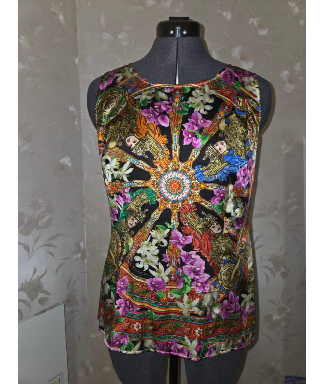 DOLCE&GABBANA Мульти шелковый костюм с юбками, фото 4