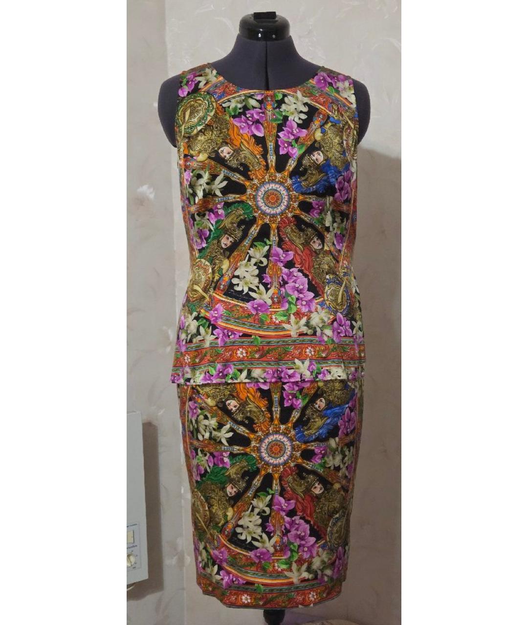 DOLCE&GABBANA Мульти шелковый костюм с юбками, фото 7