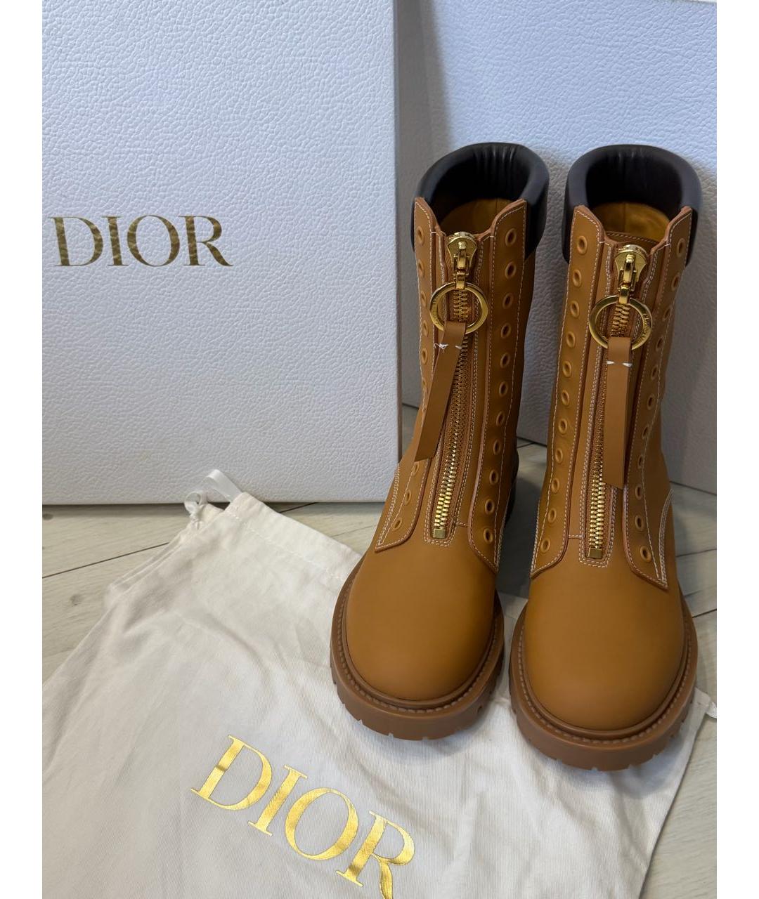 CHRISTIAN DIOR Горчичные ботинки, фото 8