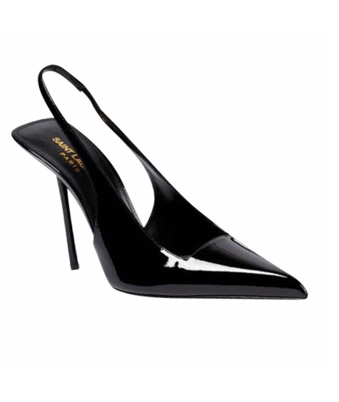 SAINT LAURENT Черные туфли из лакированной кожи, фото 1