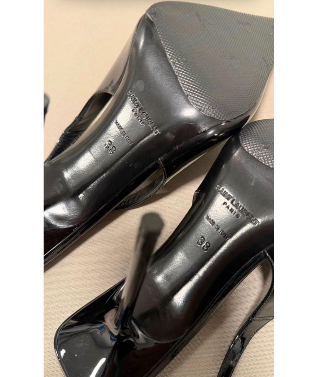 SAINT LAURENT Черные туфли из лакированной кожи, фото 5