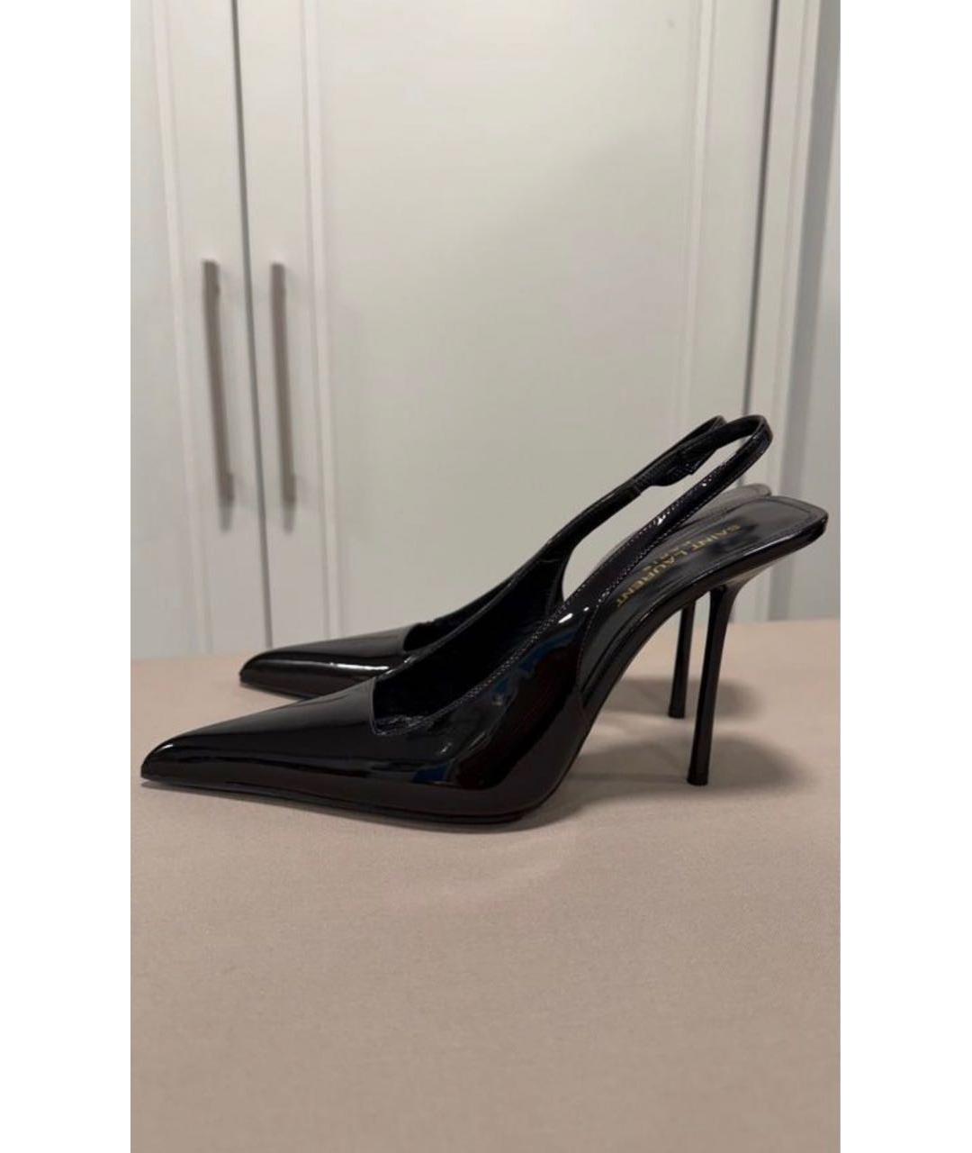 SAINT LAURENT Черные туфли из лакированной кожи, фото 3