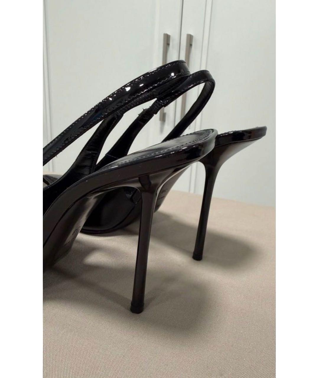 SAINT LAURENT Черные туфли из лакированной кожи, фото 4