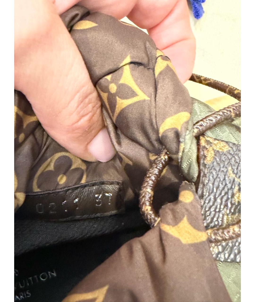 LOUIS VUITTON Хаки текстильные ботинки, фото 2