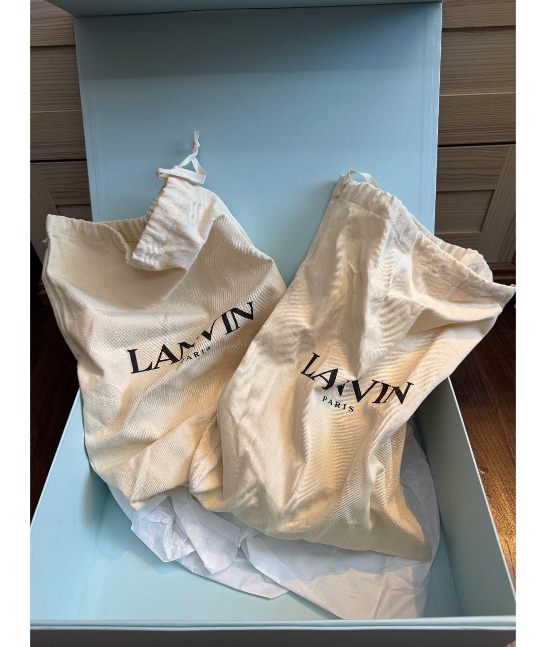 LANVIN Черные замшевые низкие кроссовки / кеды, фото 8