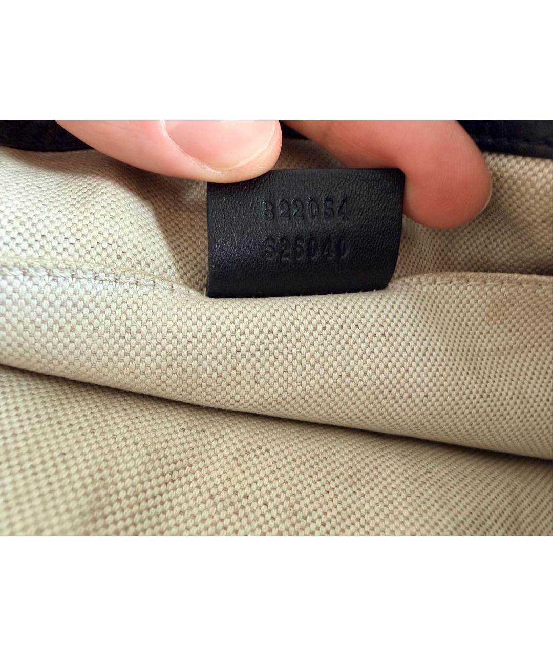 GUCCI Черная кожаная барсетка, фото 6