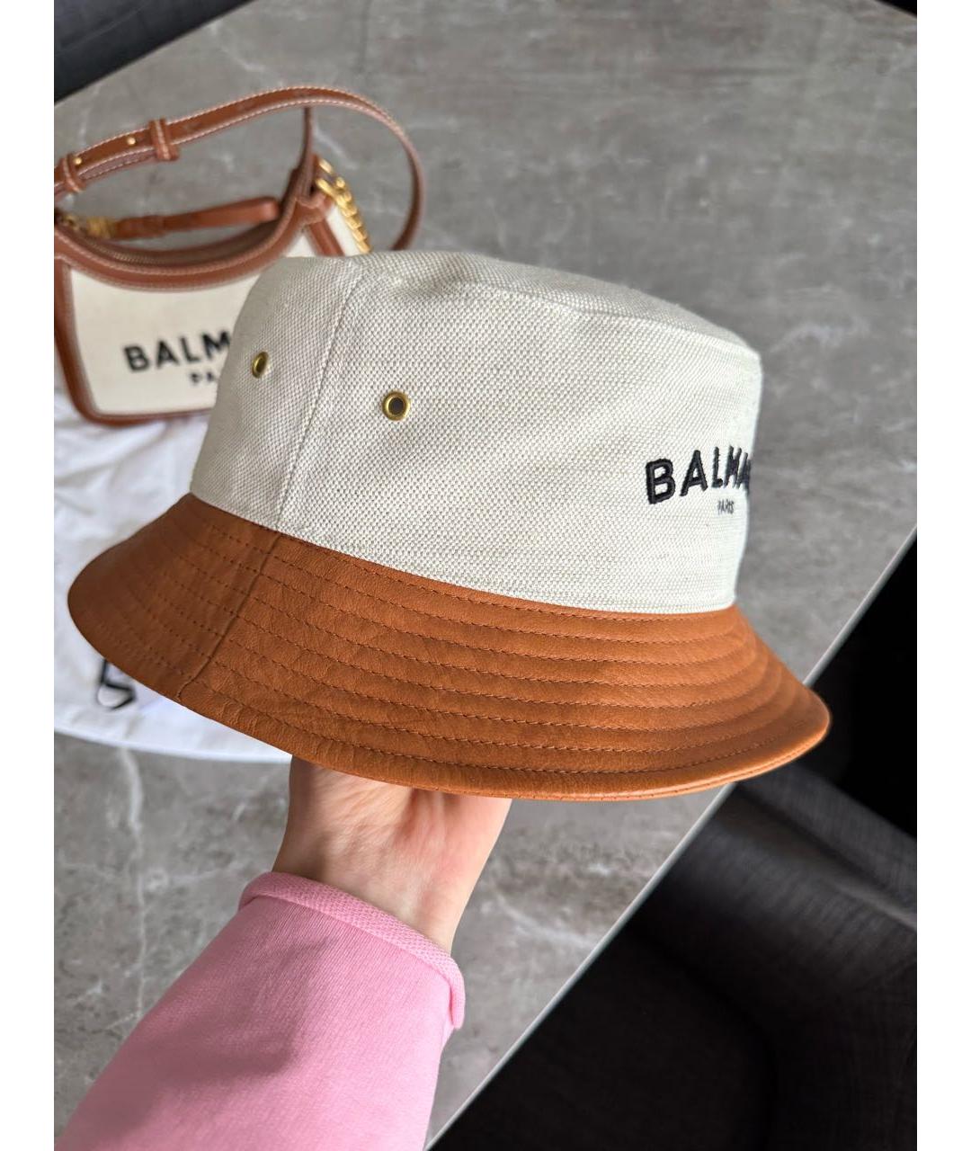 BALMAIN Бежевая хлопковая панама, фото 4